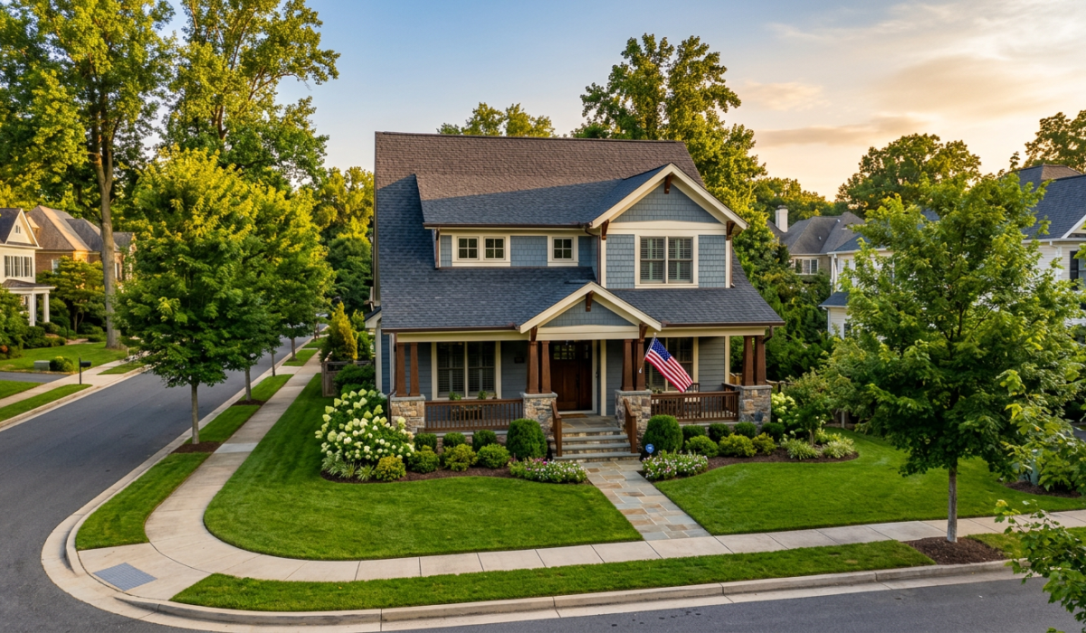 roofing company Arlington VA residential home with new roof