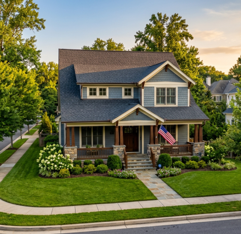 roofing company Arlington VA residential home with new roof