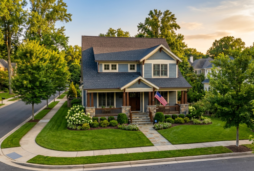 roofing company Arlington VA residential home with new roof