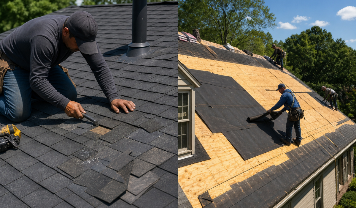 Roof repair vs replacement decision on a Northern Virginia home