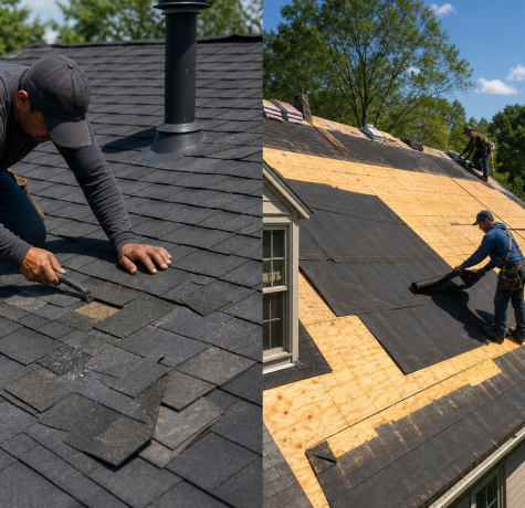 Roof repair vs replacement decision on a Northern Virginia home