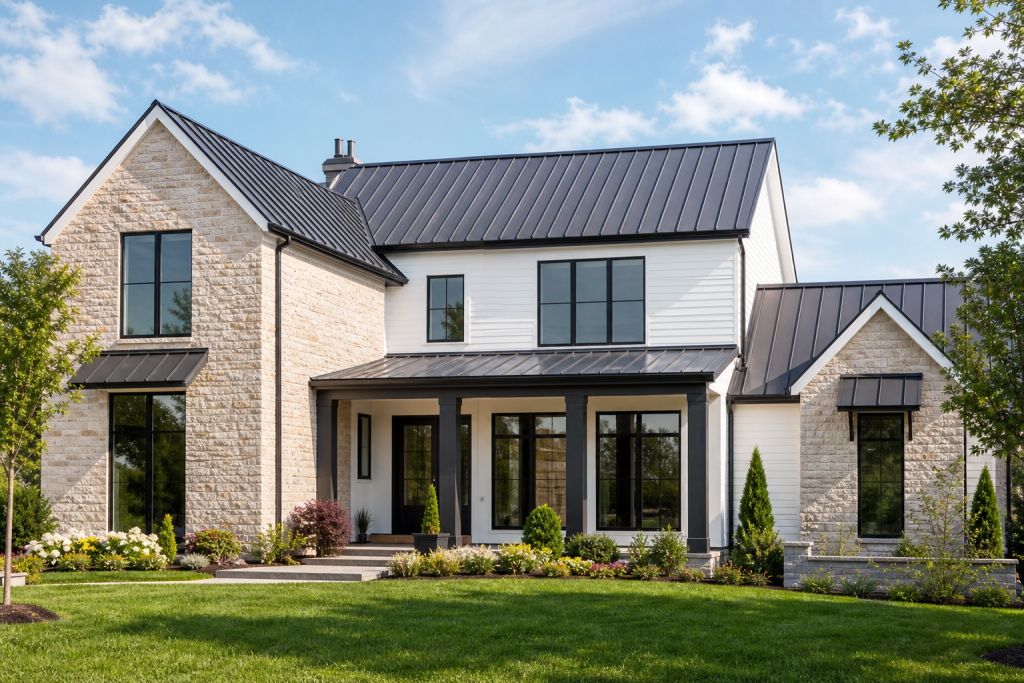 Standing-seam metal roof on a Virginia home